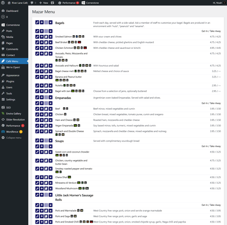 Dashboard Menu
