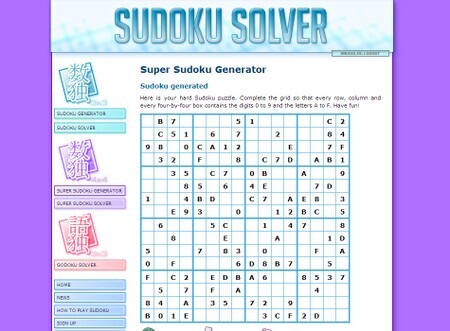 Generator for Super Sudoku